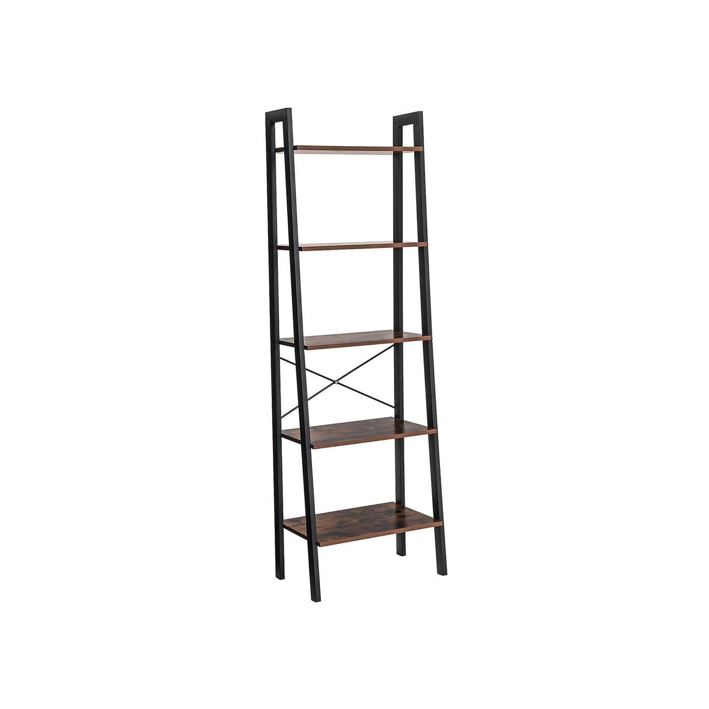 Staand rek – decoratieplank – boekenkast – woonkamerkast – vintage bruin/zwart