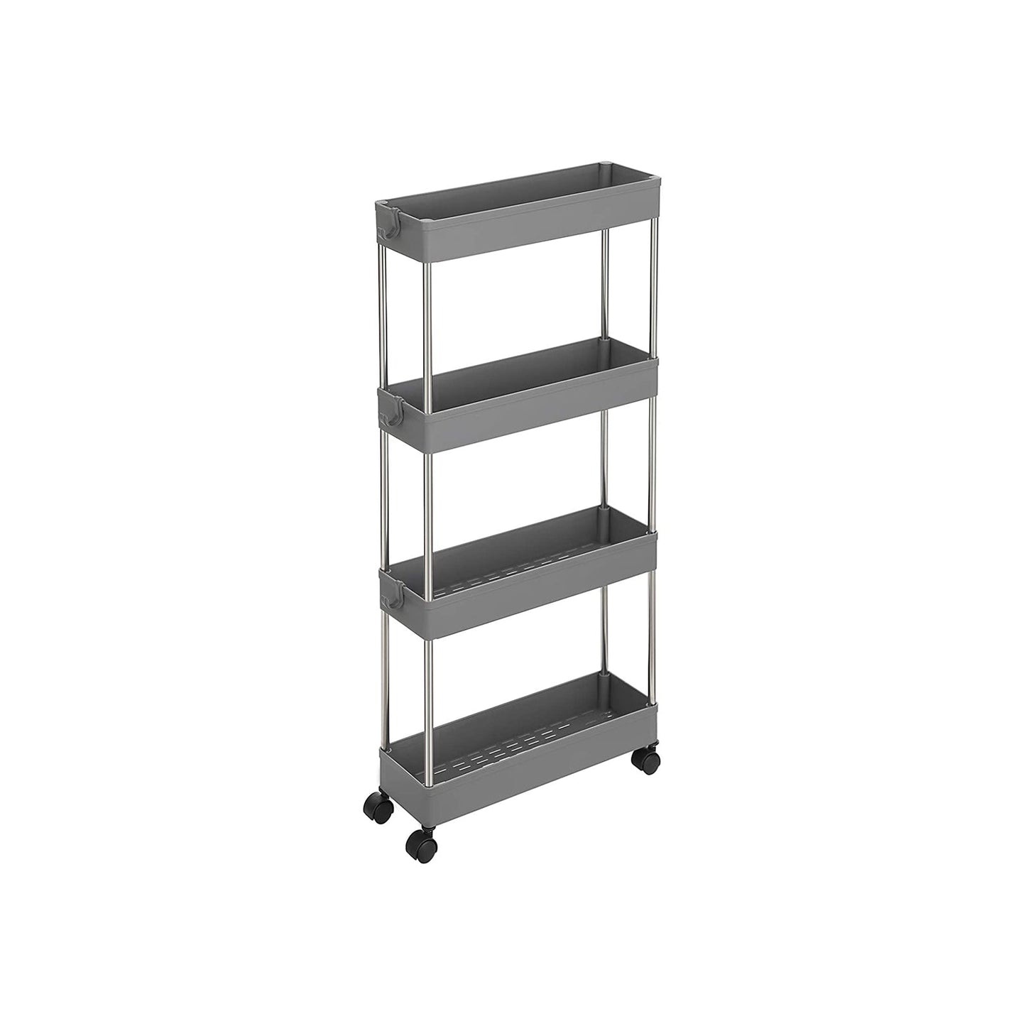Trolley - Keukenrek - 4 niveaus - 40 x 13 x 86 cm - Grijs