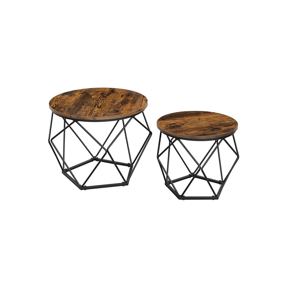 Salontafels - Set van 2 - Industrieel - Vintage bruin/zwart