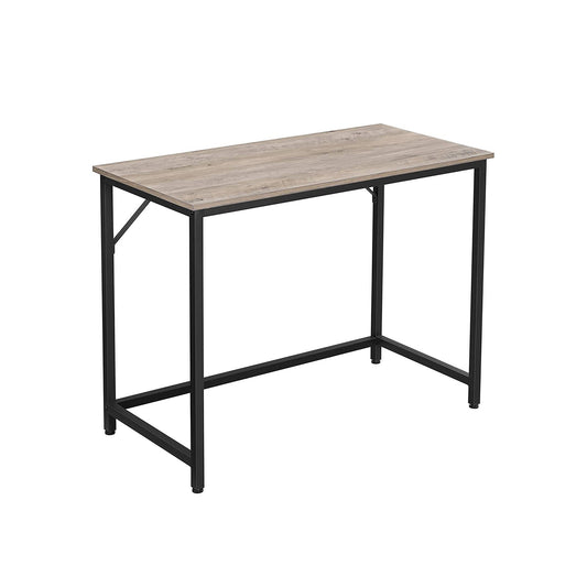 Bureau - Smal kantoorbureau - Computertafel - 100 x 50 x 75 cm - Grijs/Zwart