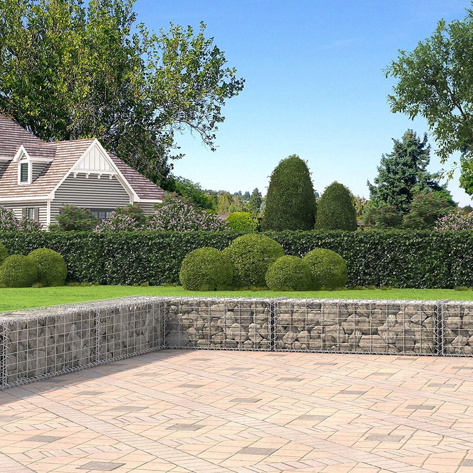 Schanskorf - Gabion tuinmuur - Voor stenen - 100 x 30 x 30 cm - Zilver