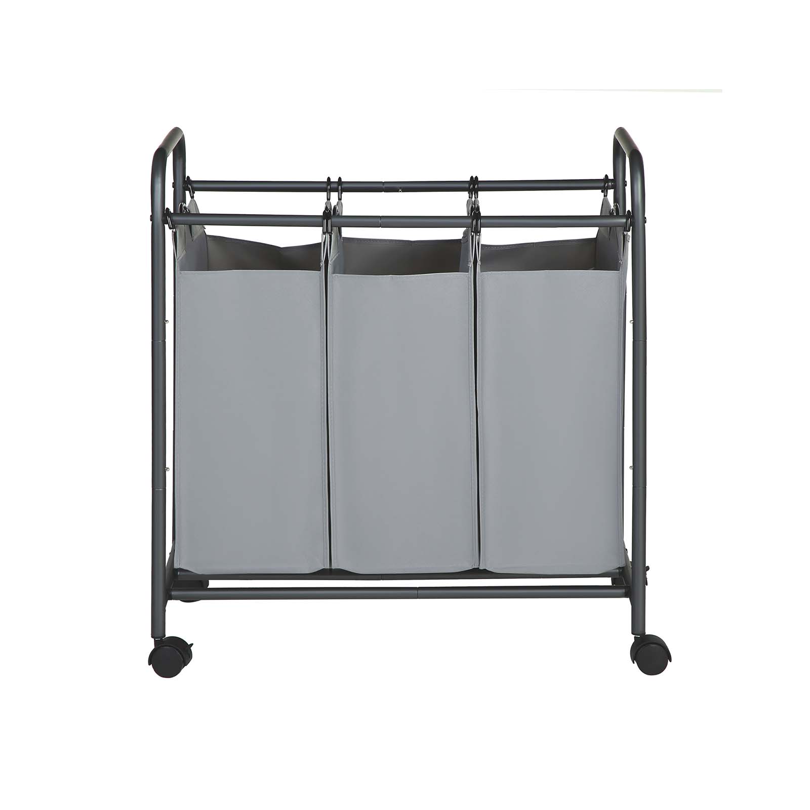 Wasmand – wassorteerder – 3 vakken – uitneembare zakken – beige