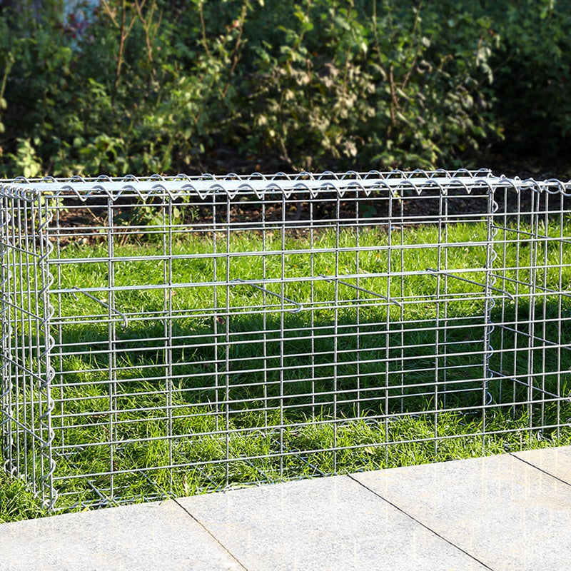 Schanskorf - Roestvrije steenkorf - Gabion - 100 x 50 x 30 cm - Zilver