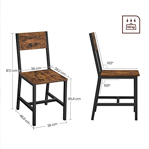 Eetkamerstoelen - Set van 2 - Keukenstoelen - Metalen frame - Grijs