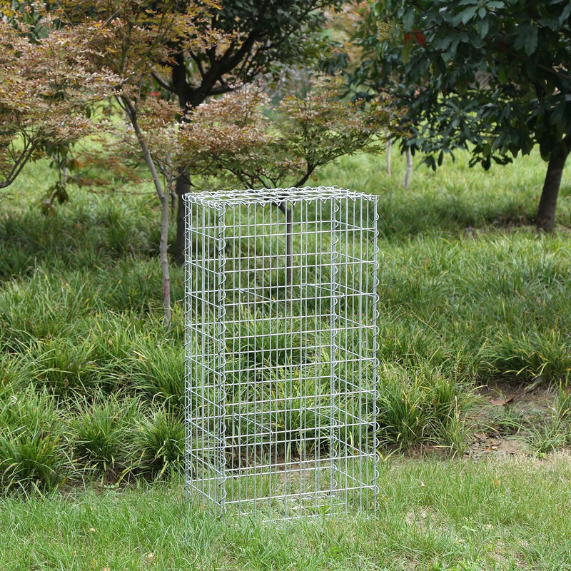 Schanskorf - Roestvrije steenkorf - Gabion - 100 x 50 x 30 cm - Zilver