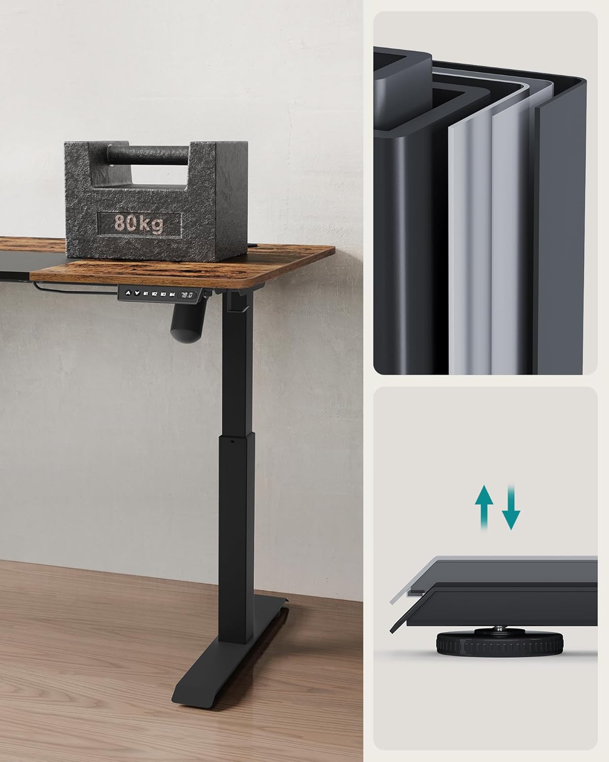 Bureau - Elektrisch bureau - Met wielen en opbergtas