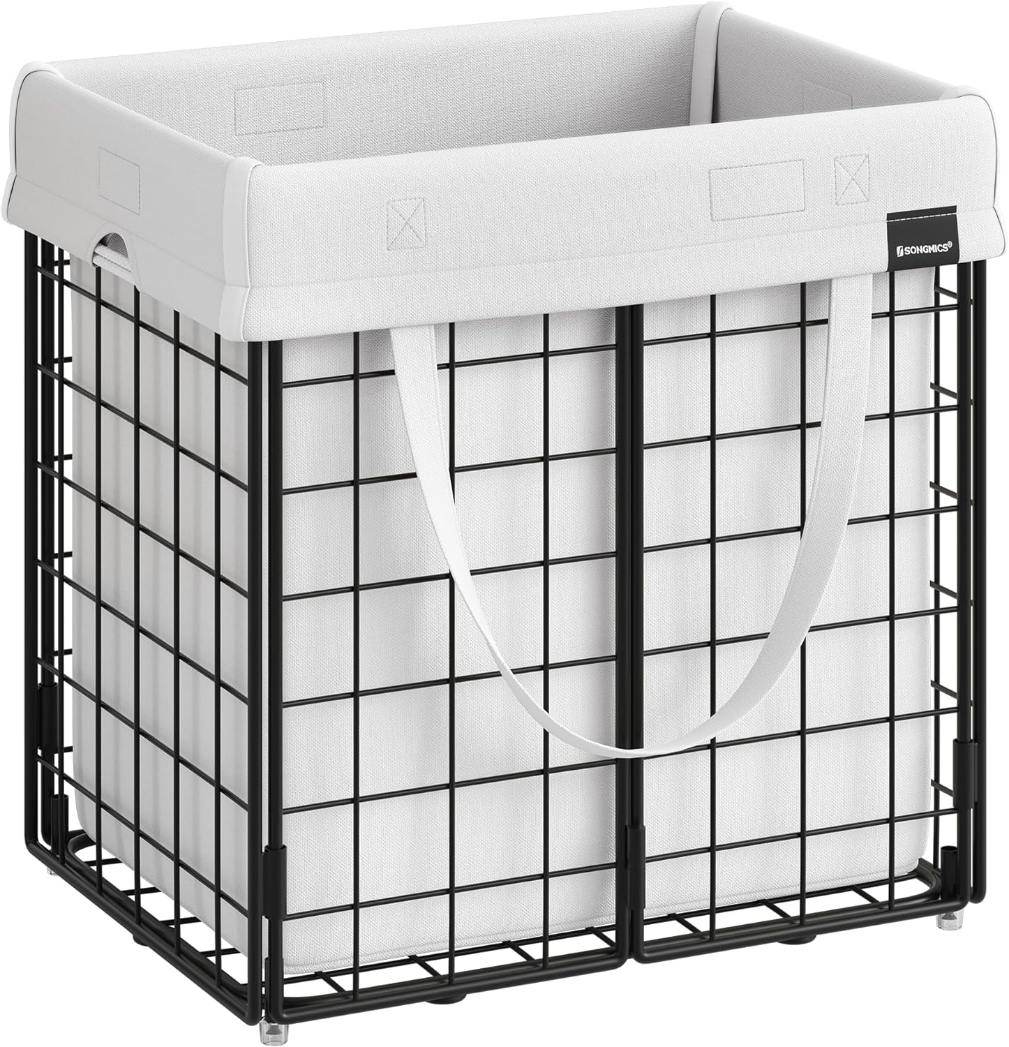 Wasmand - Met uitneembare waszak - Metalen frame - Grijs