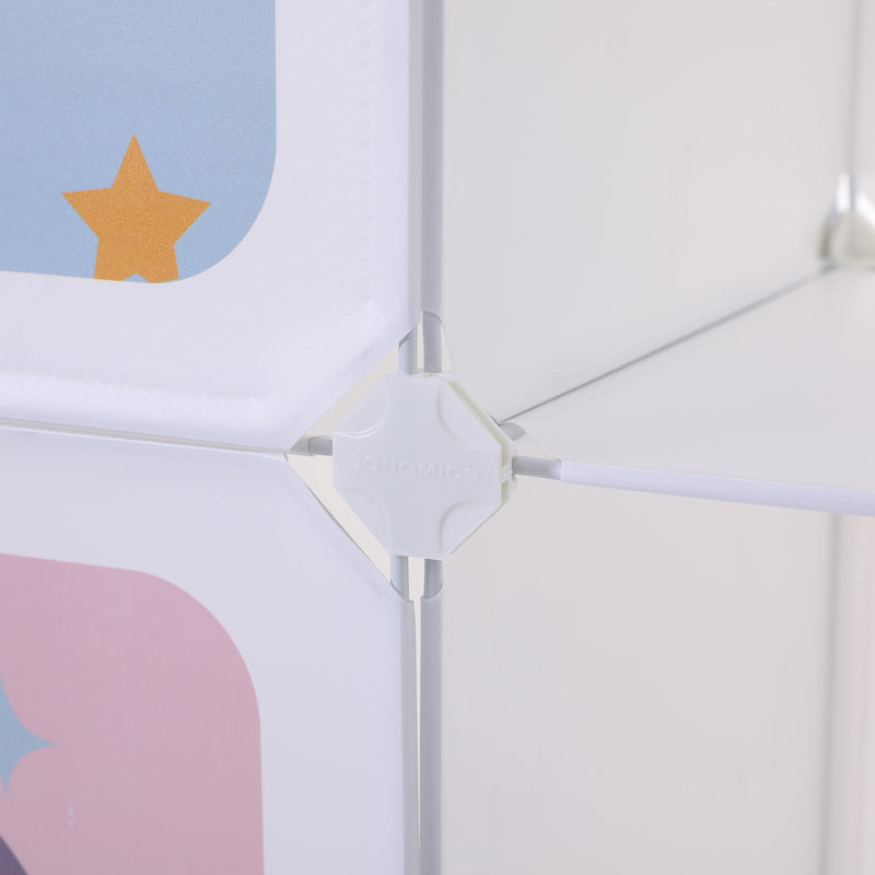 Opbergkast - Kinderkast met deuren - Kunststof schoenenrek - Wit