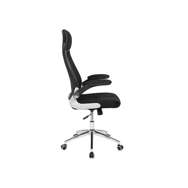 Bureaustoel – mesh rugleuning – met armleuningen – zwart