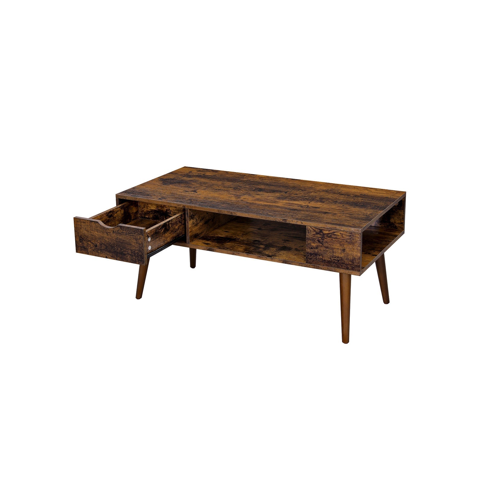 Salontafel - Met open vak en lade - Bruin