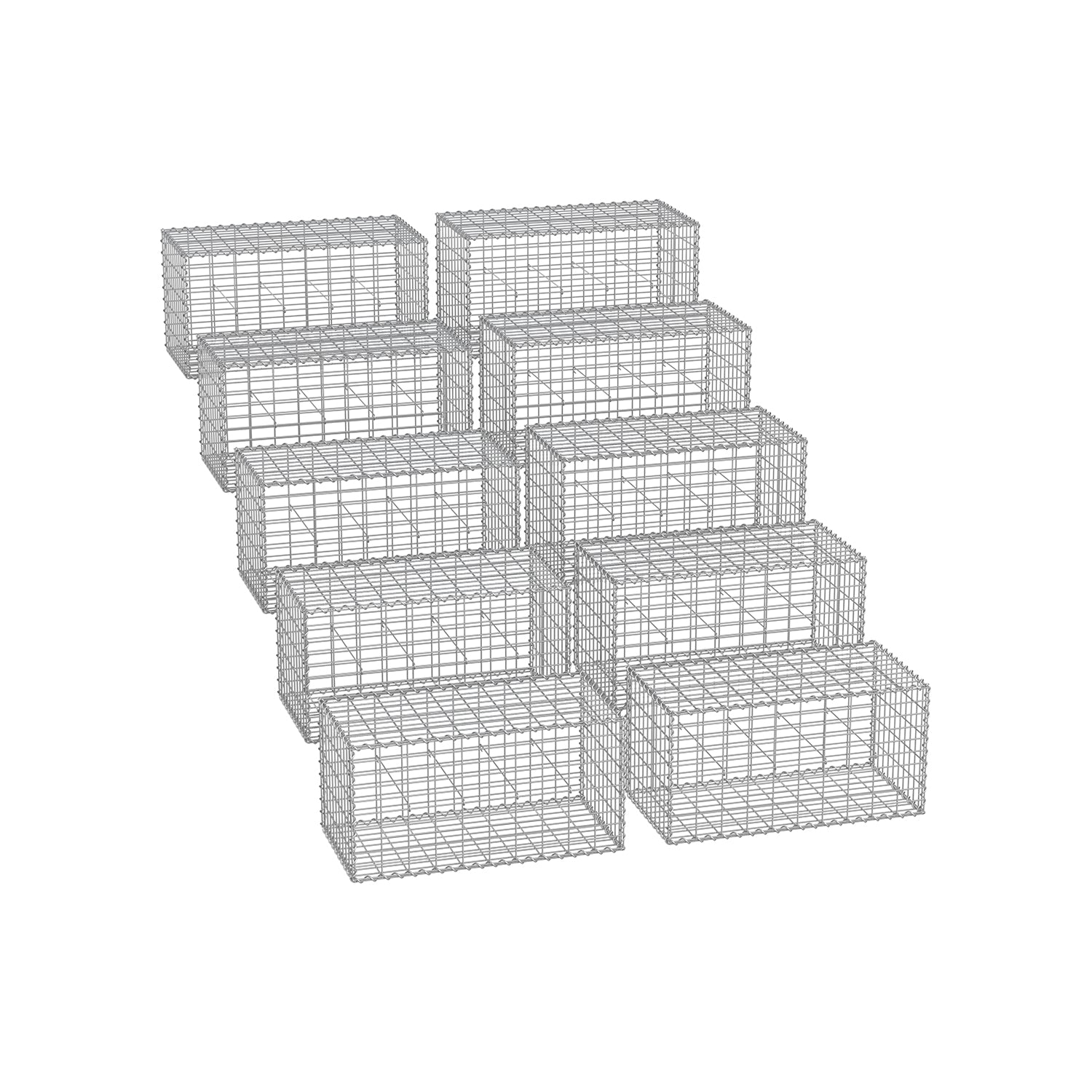 Draadmanden – voor stenen – 5 x 10 cm maaswijdte – set van 10
