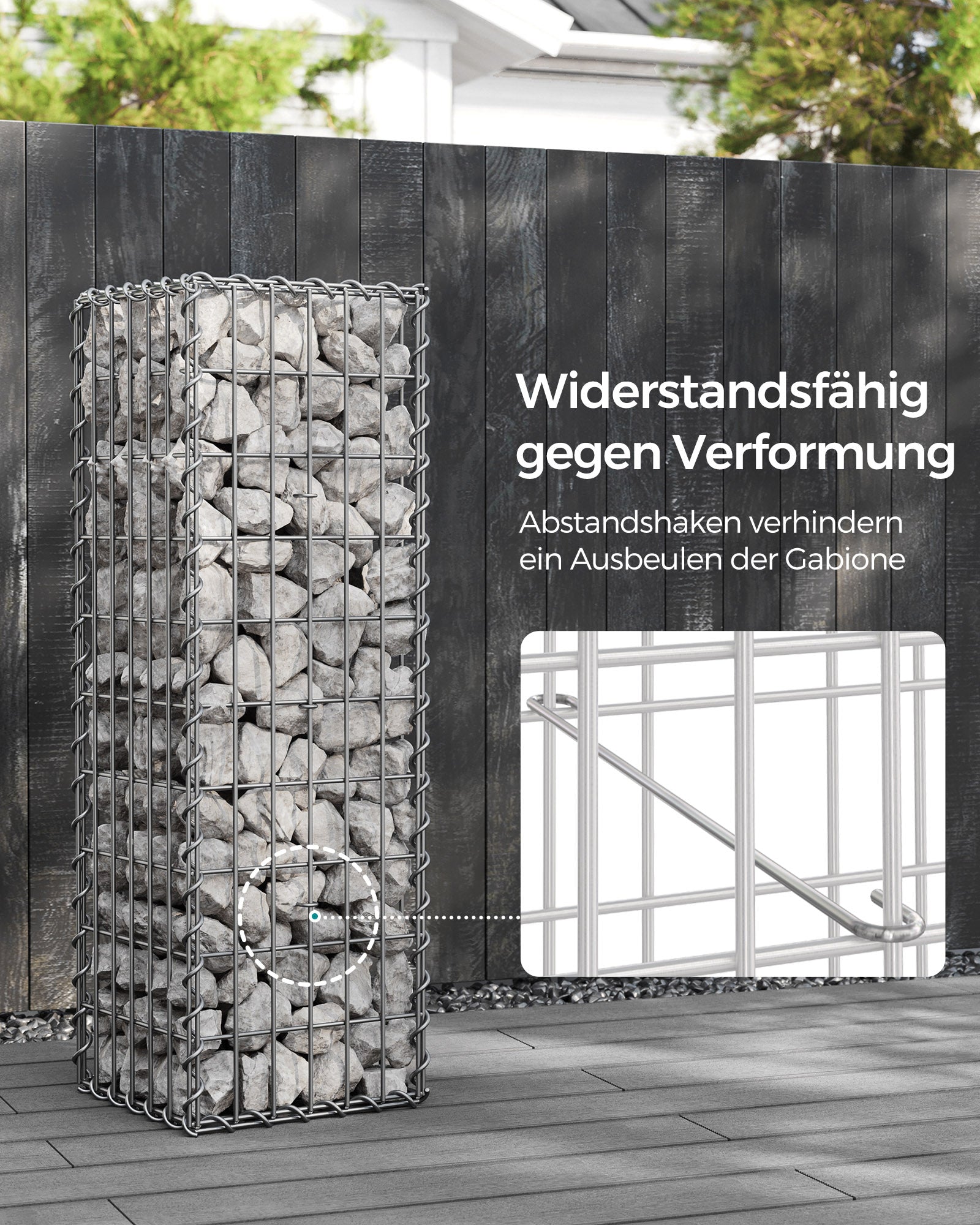 Schanskorven – set van 5 – 5 x 10 cm maaswijdte – zilver