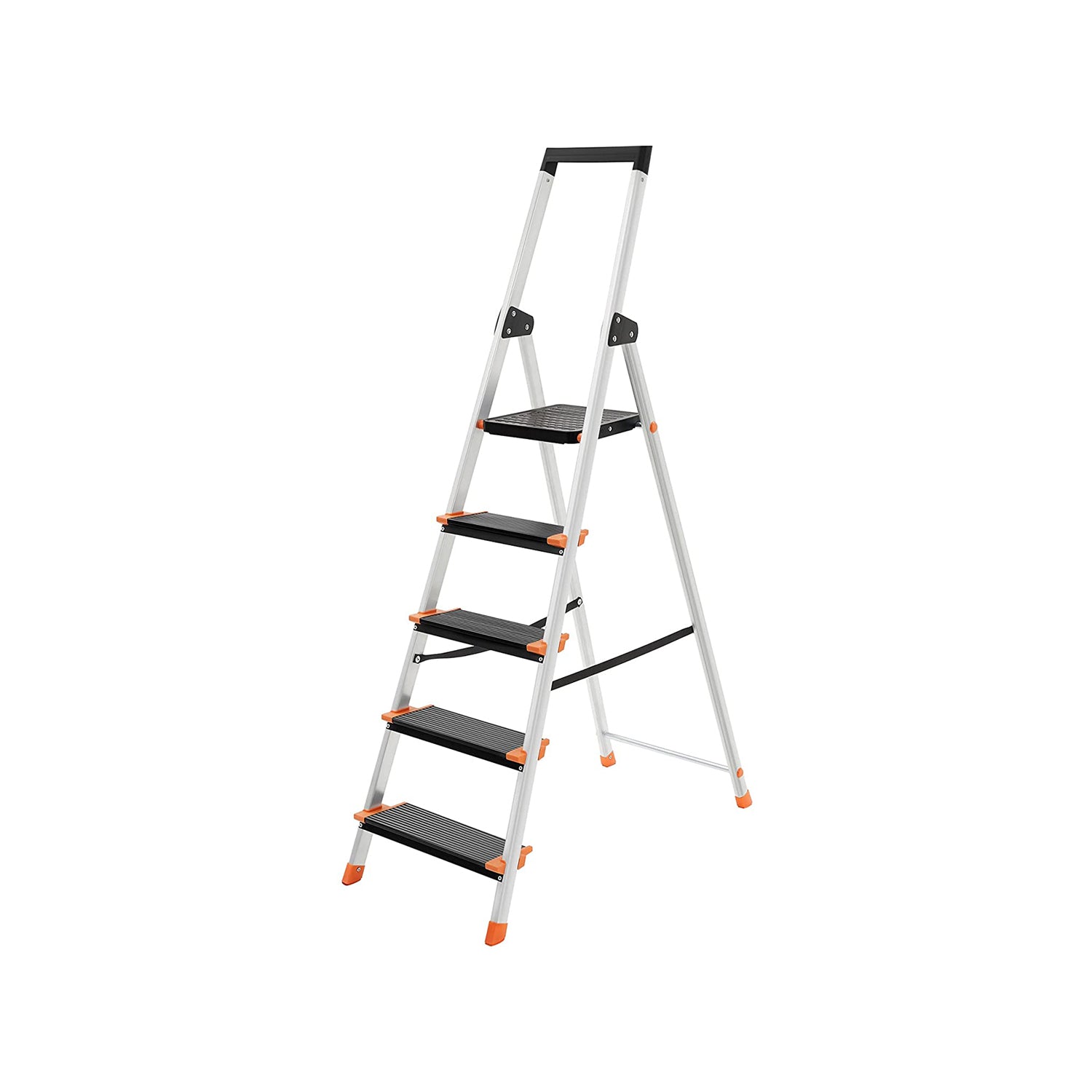Trapladder - Opvouwbaar - 5 treden - Aluminium - Tot 150 kg