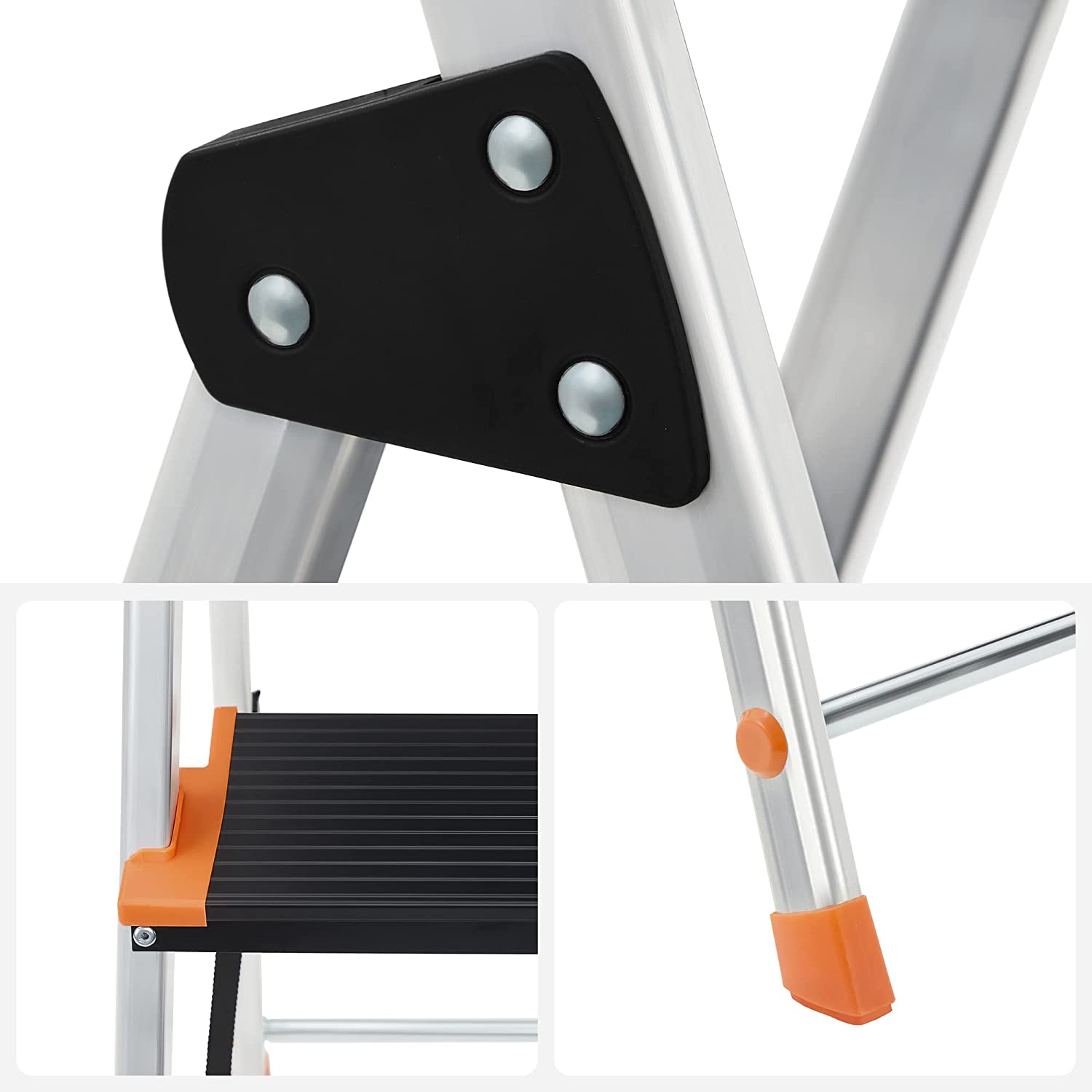 Trapladder - Opvouwbaar - 5 treden - Aluminium - Tot 150 kg