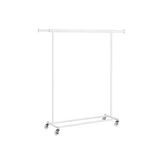 Kledingrek – op wielen – draagvermogen 90 kg – klassiek wit