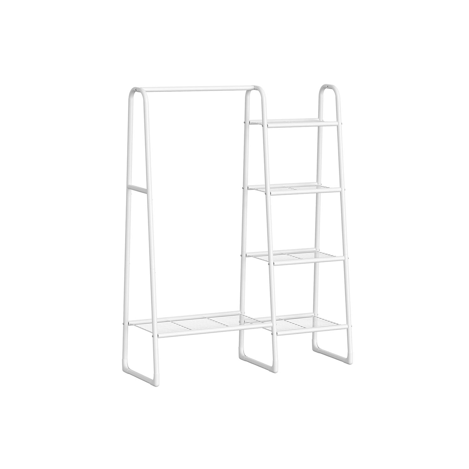 Kledingrek Met 5 Planken En Stalen Frame Inktzwart