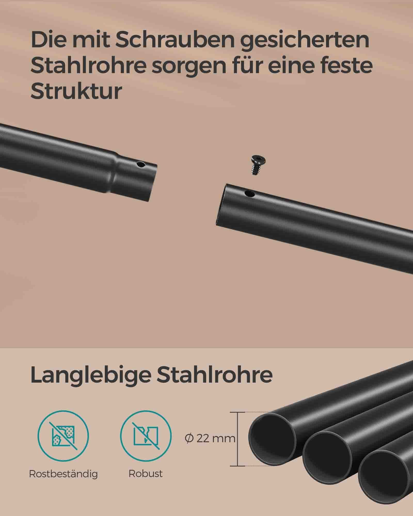 Kledingrek – op wielen – vintage bruin & inktzwart