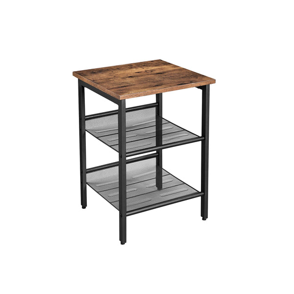Bijzettafel - Industrieel design - Nachtkastje - Bruin/Zwart