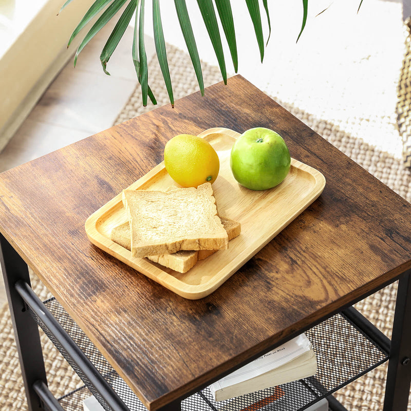 Bijzettafel - Industrieel design - Nachtkastje - Bruin/Zwart