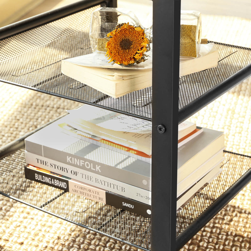Bijzettafel - Industrieel design - Nachtkastje - Bruin/Zwart