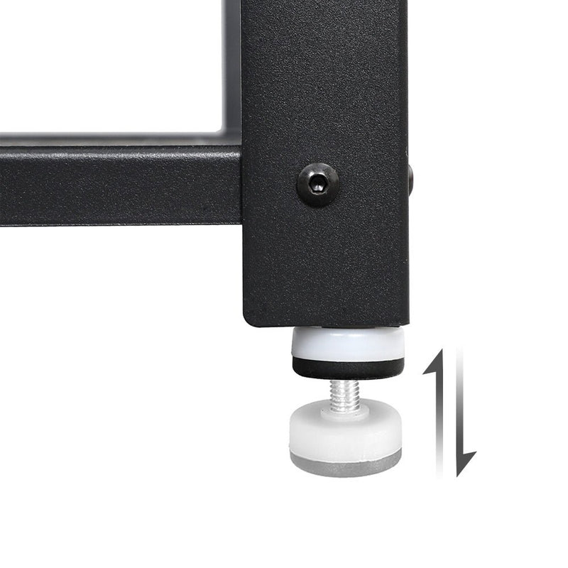 TV-meubel – salontafel – met metalen frame – 2 open vakken – met gaasplank – bruin/zwart