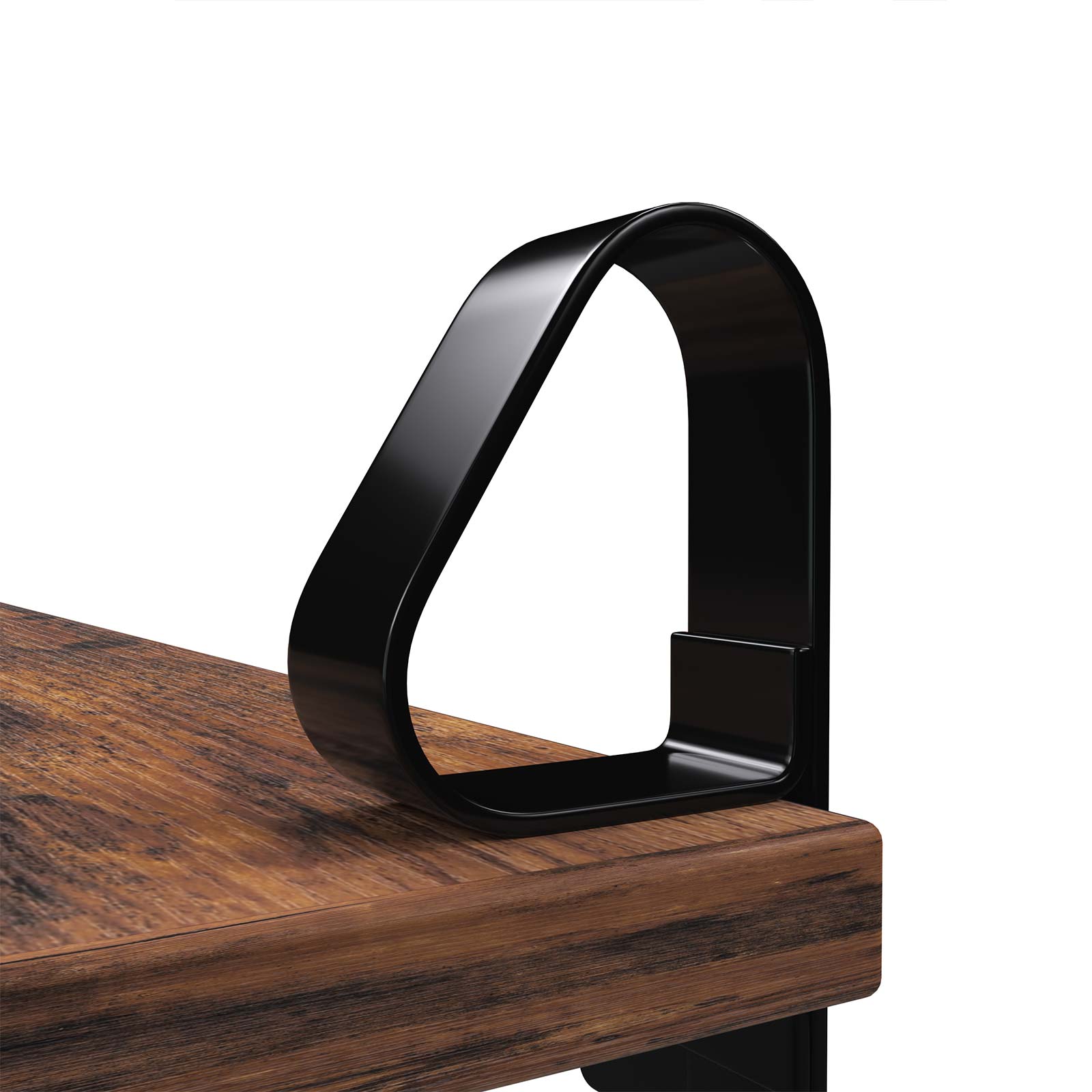 Wandplanken set van 2 - Grote zwevende planken - Rustiek design - Bruin/Zwart