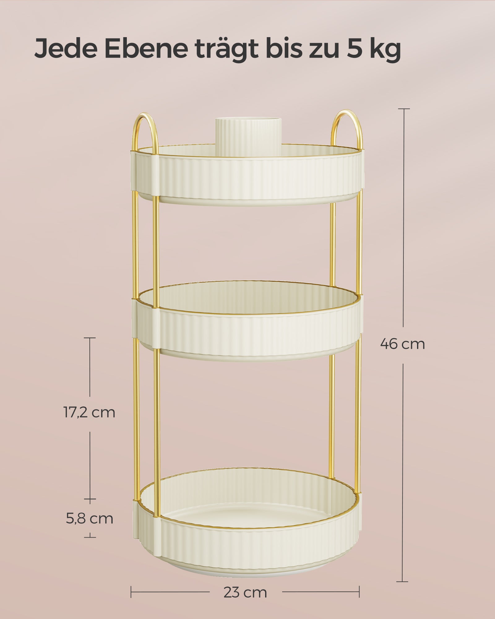 Make-up organizer – roterend – cadeau-idee – wolkwit