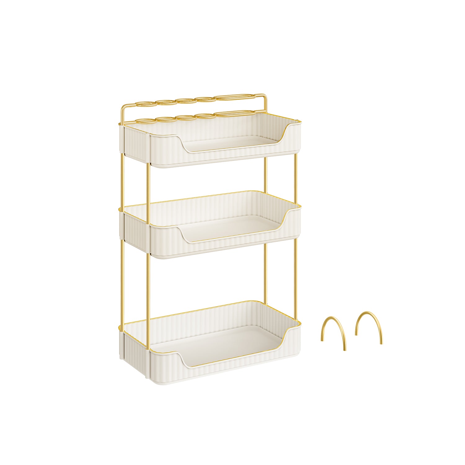 Rechthoekige make-up organizer – cadeau-idee – wolkwit