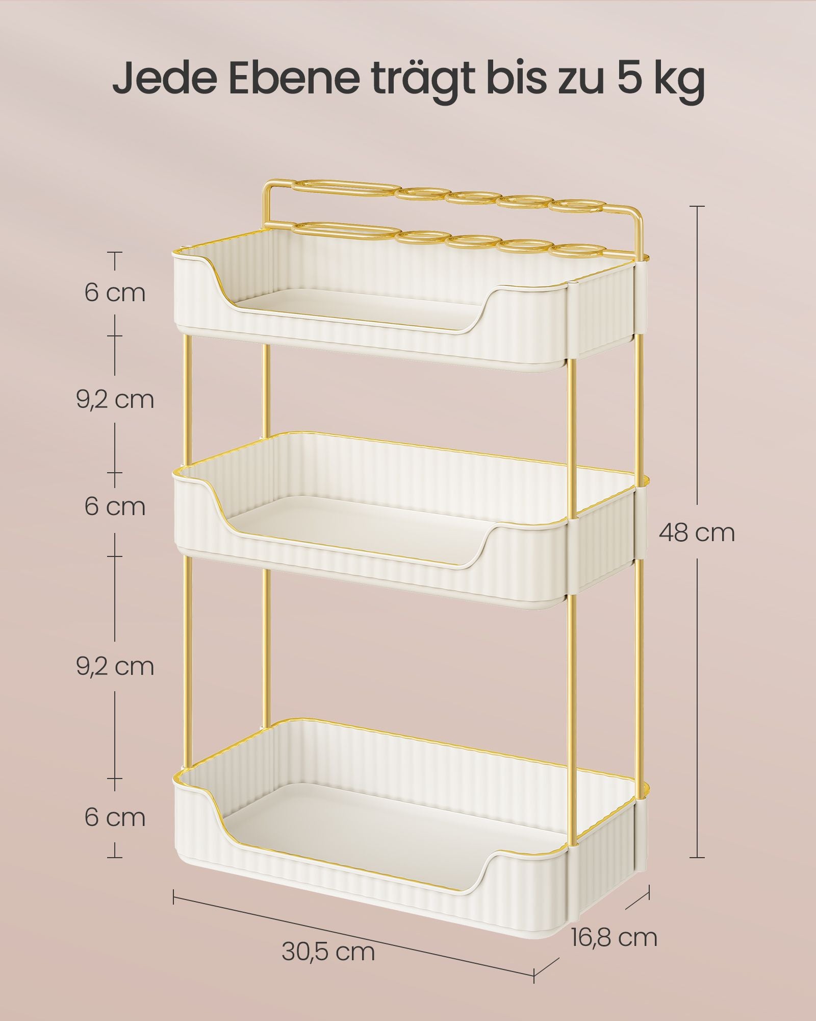 Rechthoekige make-up organizer – cadeau-idee – wolkwit