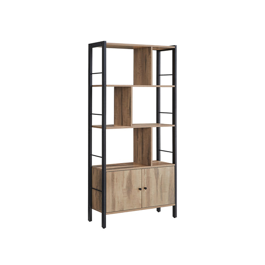 Boekenkast – met 4 open planken – eikenbruin en zwart