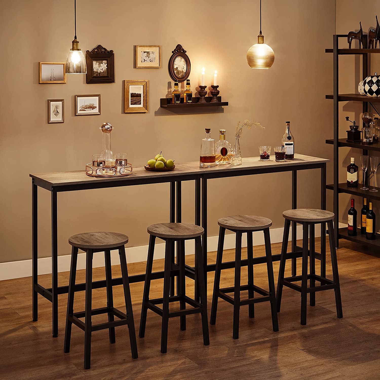 Barkrukken - Set van 2 - Barstoelen - Hoogte 65 cm - Rond - Met stalen frame