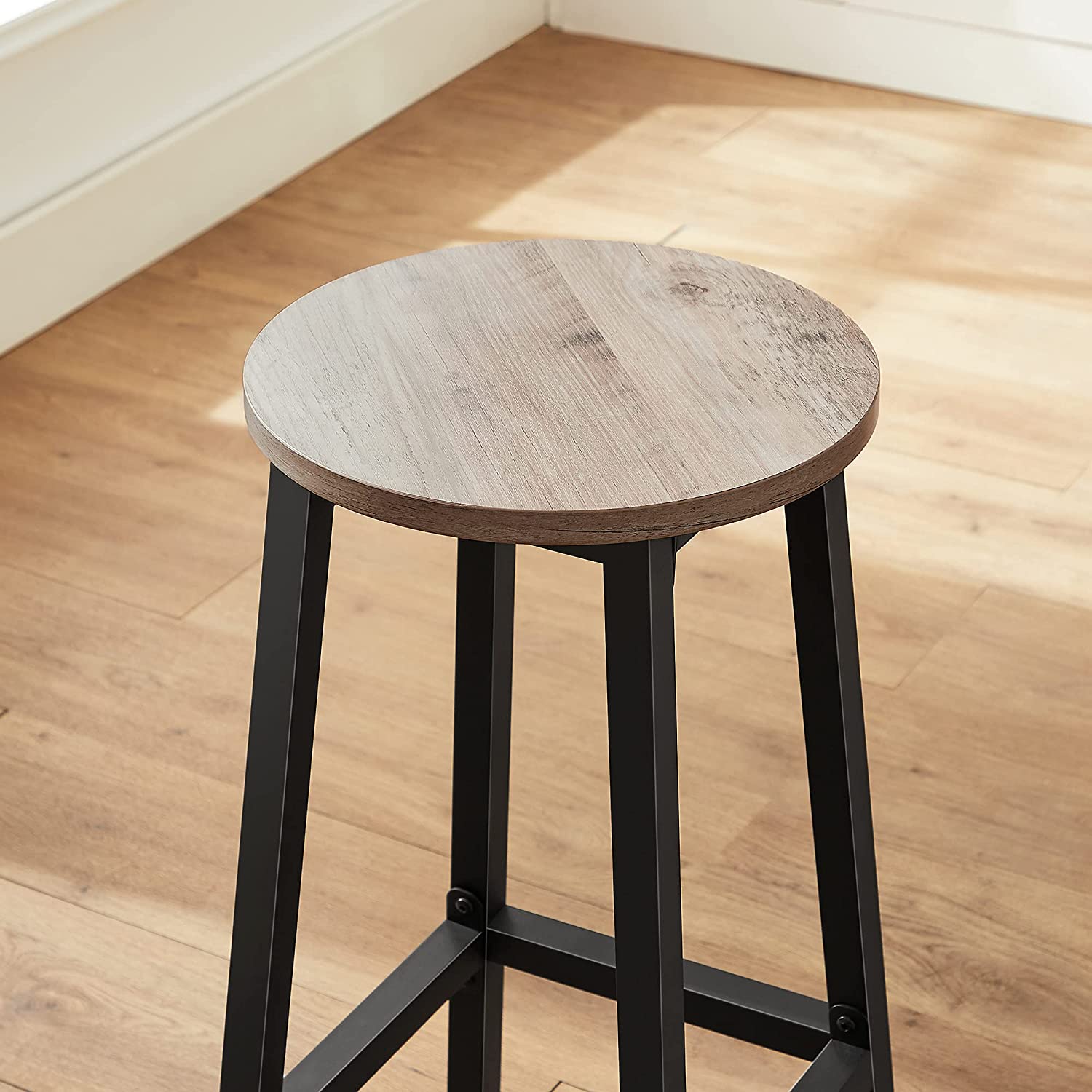 Barkrukken - Set van 2 - Barstoelen - Hoogte 65 cm - Rond - Met stalen frame