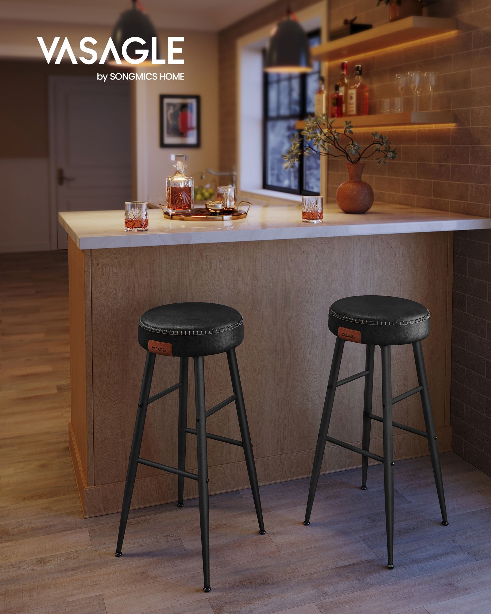 EKHO Collectie – barkruk – set van 2 – basic zwart