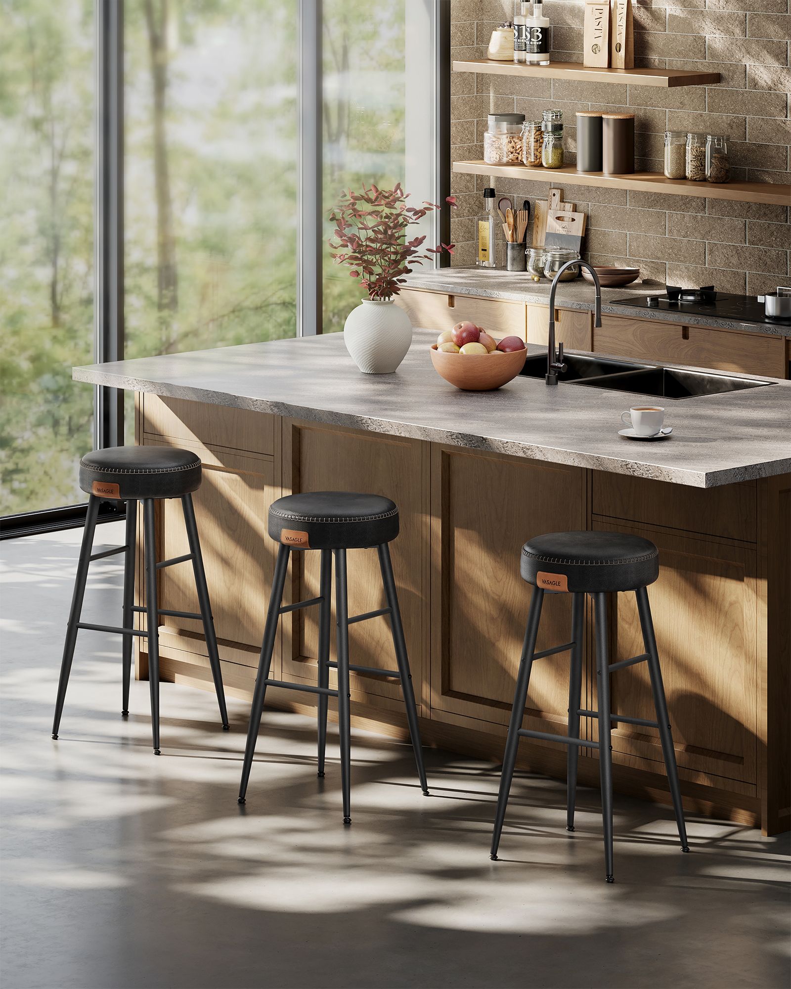 EKHO Collectie – barkruk – set van 2 – basic zwart