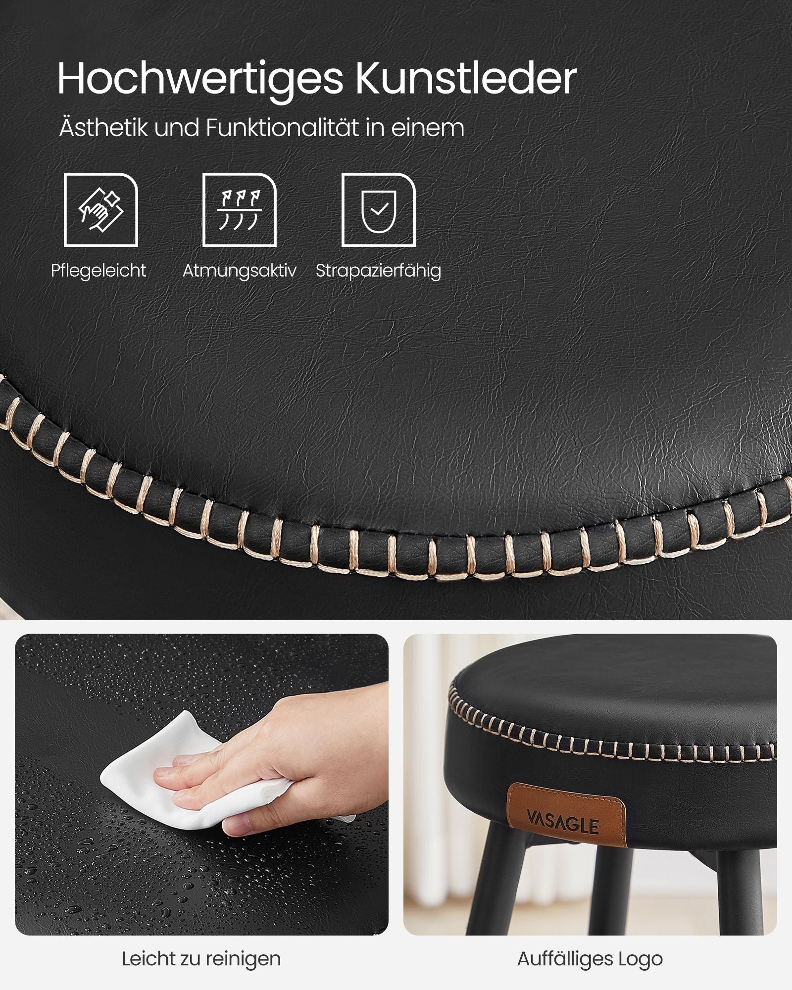 EKHO Collectie – barkruk – set van 2 – basic zwart