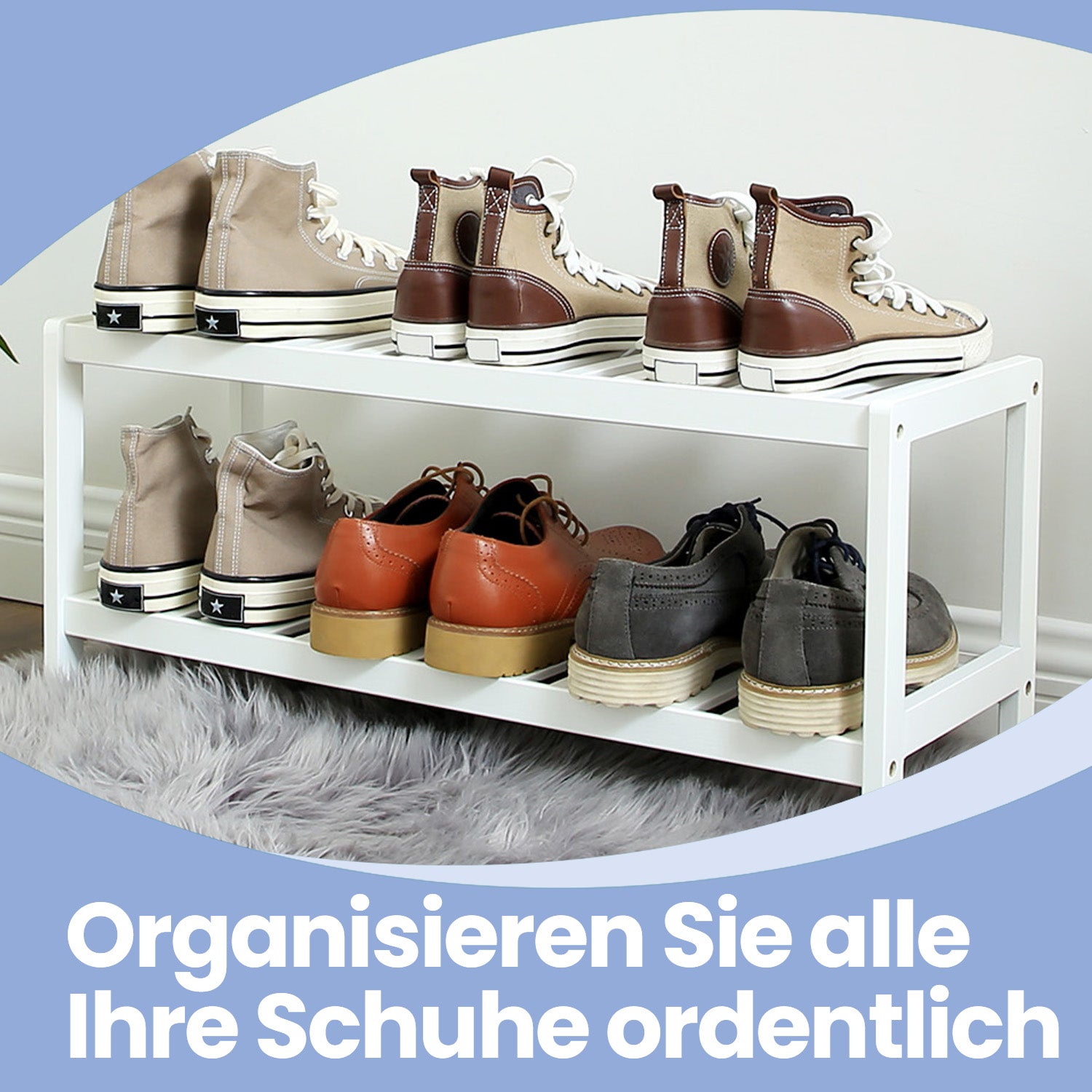 2-laags schoenenrek Bamboe schoenenrek Schoenenorganizer