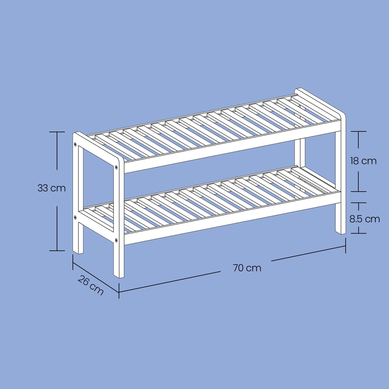 2-laags schoenenrek Bamboe schoenenrek Schoenenorganizer