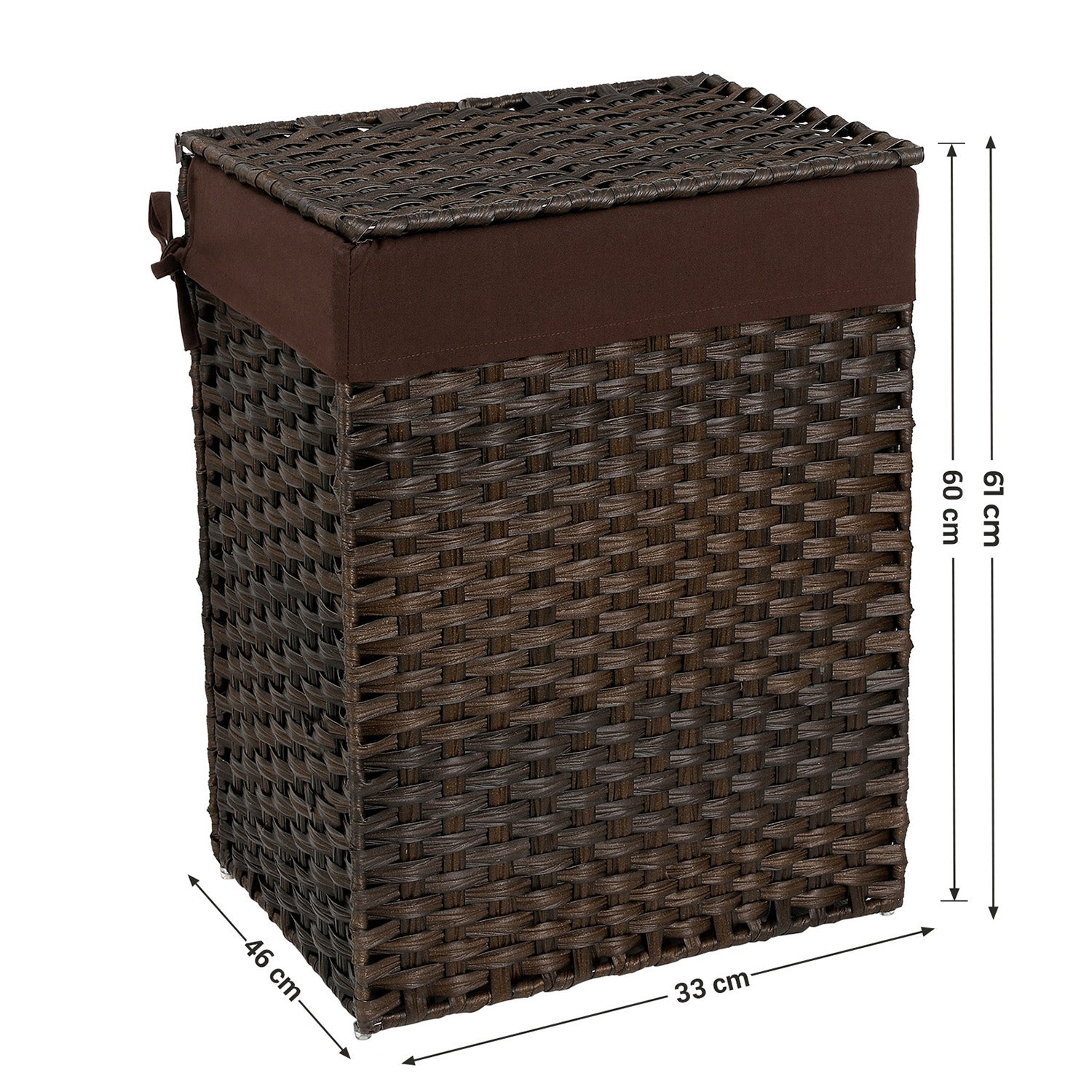Wasmand – polyrotan – 90 L – bruin