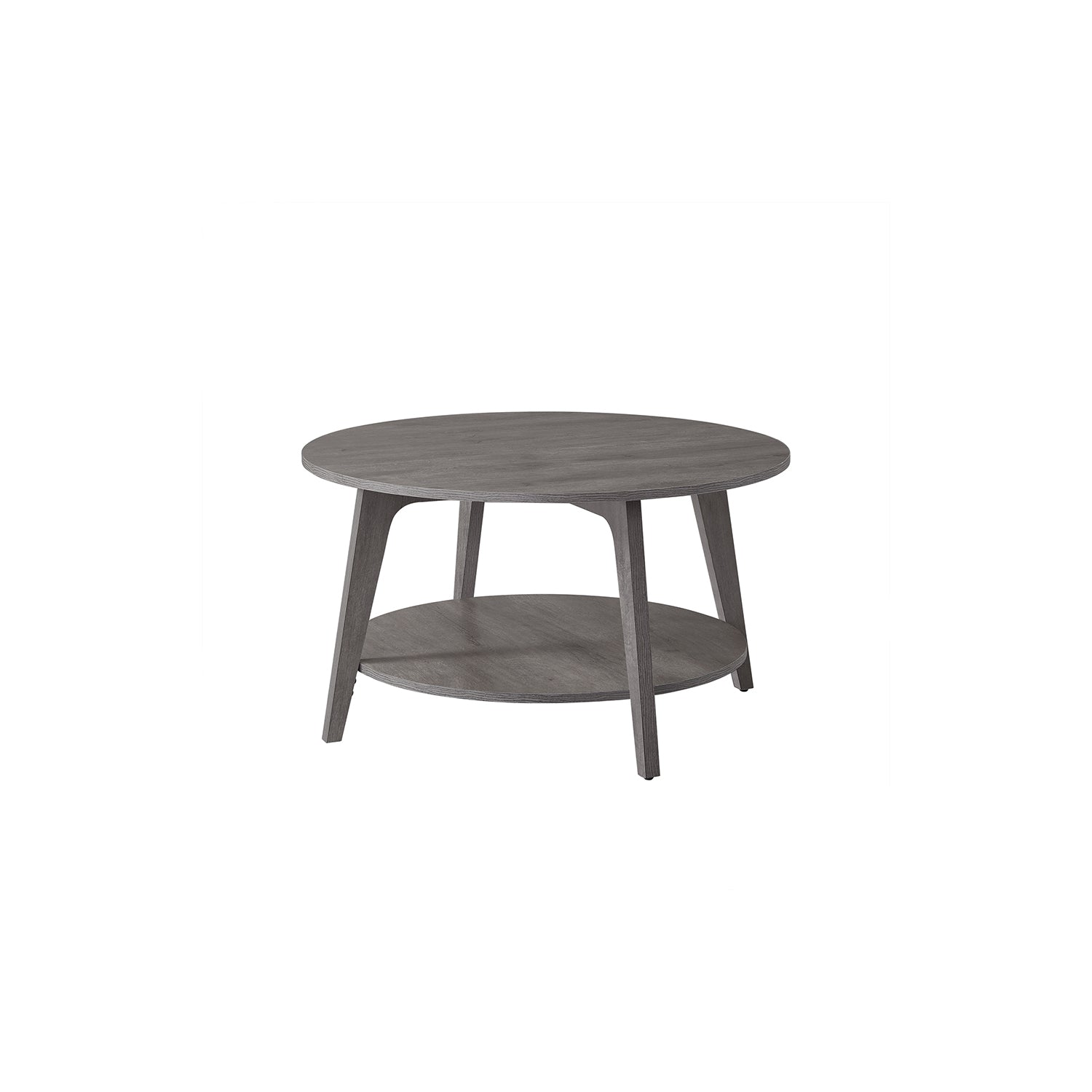 Ronde Salontafel – 2 Niveaus – Met Opbergruimte – 80 x 45 cm – Mistig Grijs