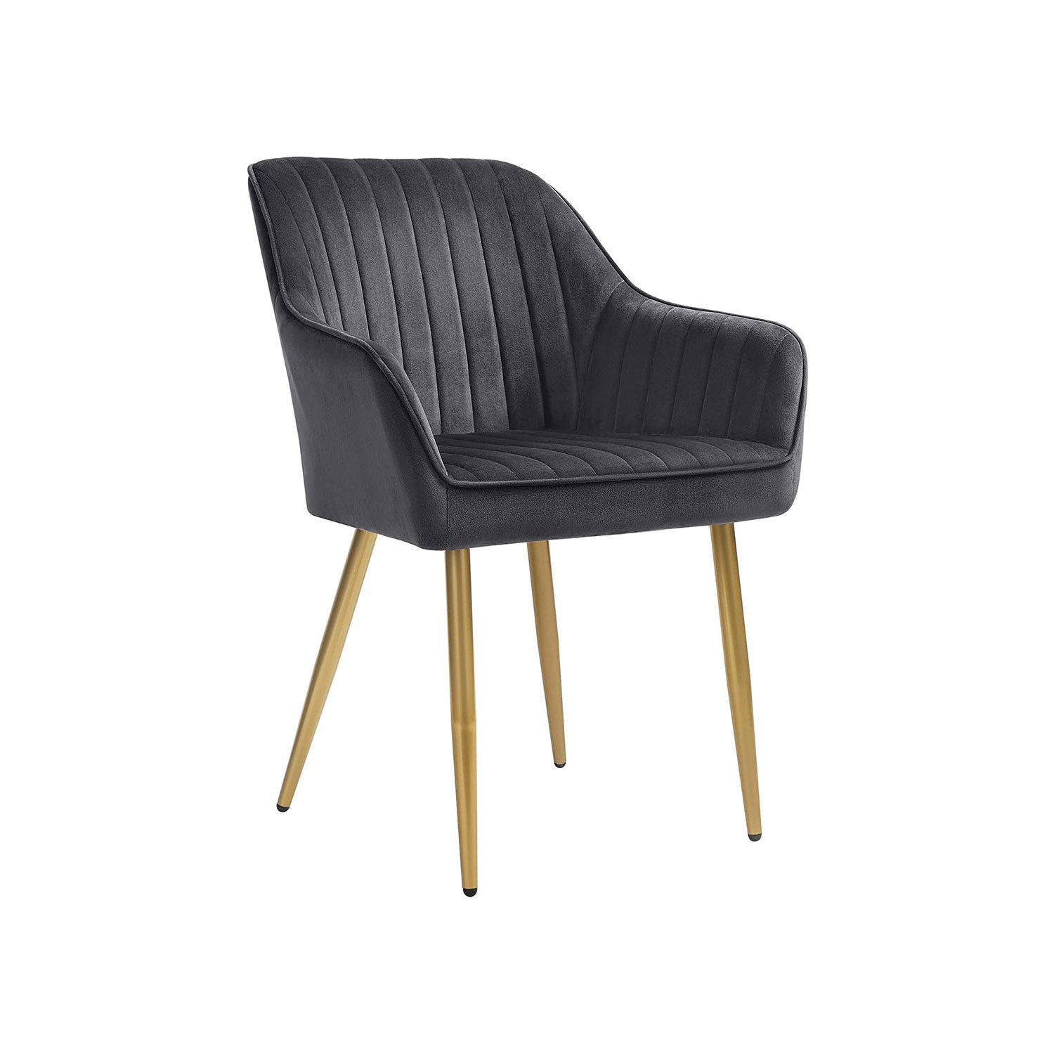 Eetkamerstoel - Fauteuil met armleuningen - Gestoffeerd - Grijs