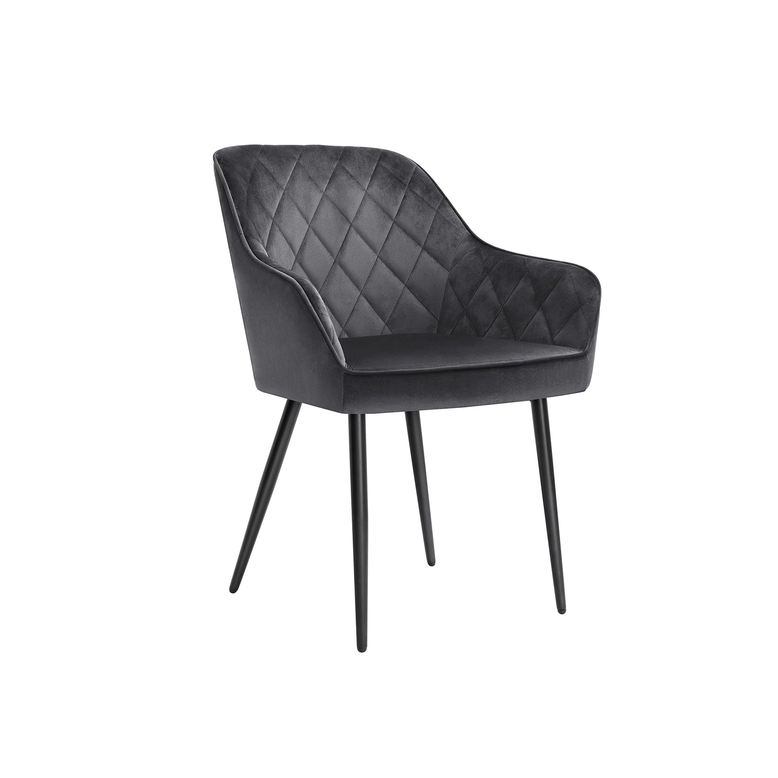 Eetkamerstoel - Set van 2 - Stoelen van suède - Grijs
