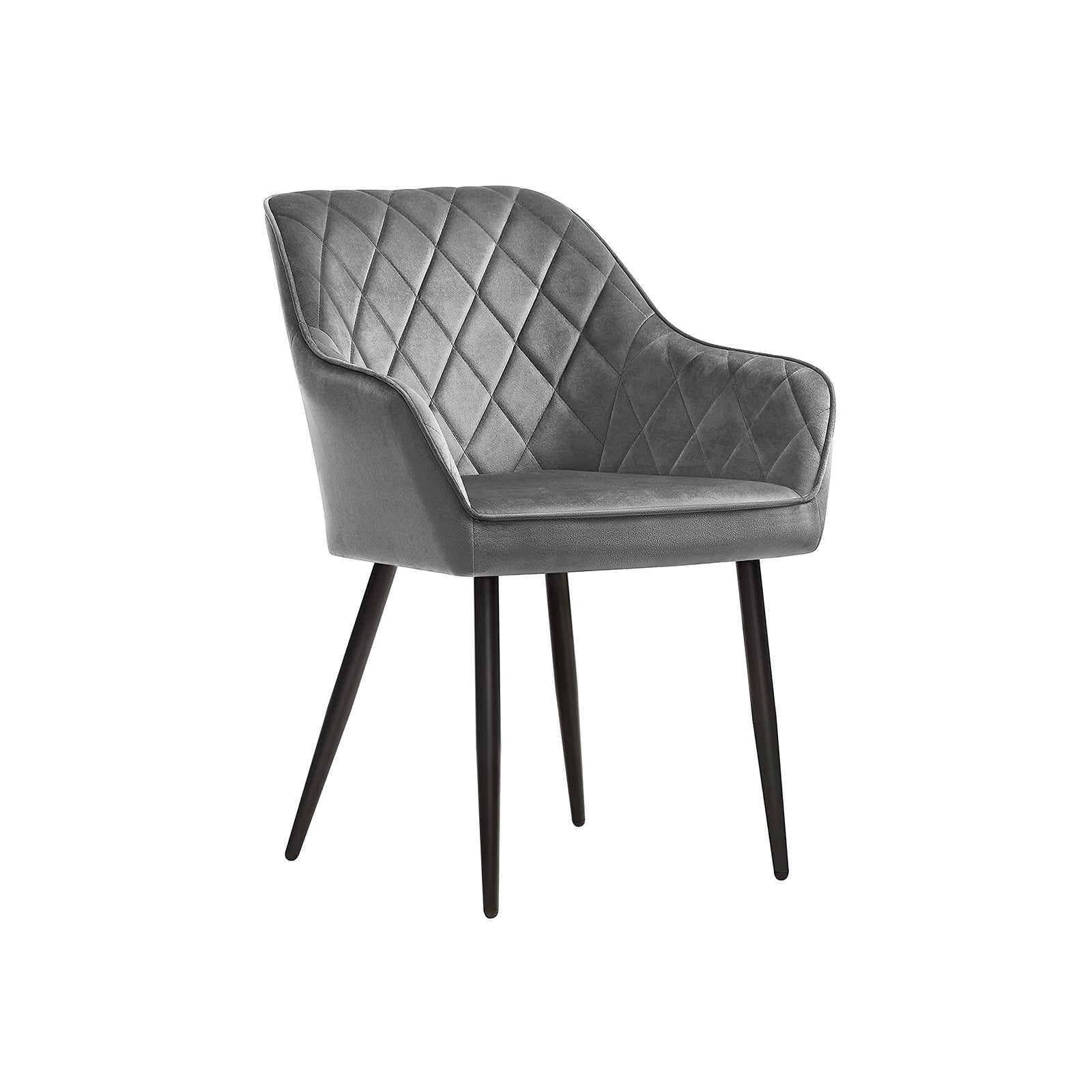 Eetkamerstoel - Set van 2 - Stoelen van suède - Grijs