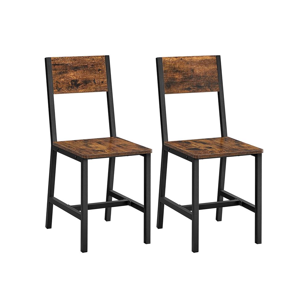 Eetkamerstoelen - Set van 2 - Keukenstoelen - Metalen frame - Grijs