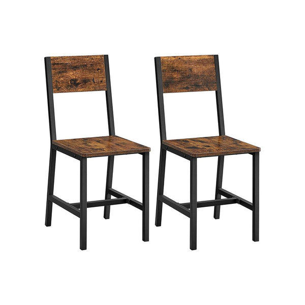 Eetkamerstoelen - Set van 2 - Keukenstoelen - Metalen frame - Grijs