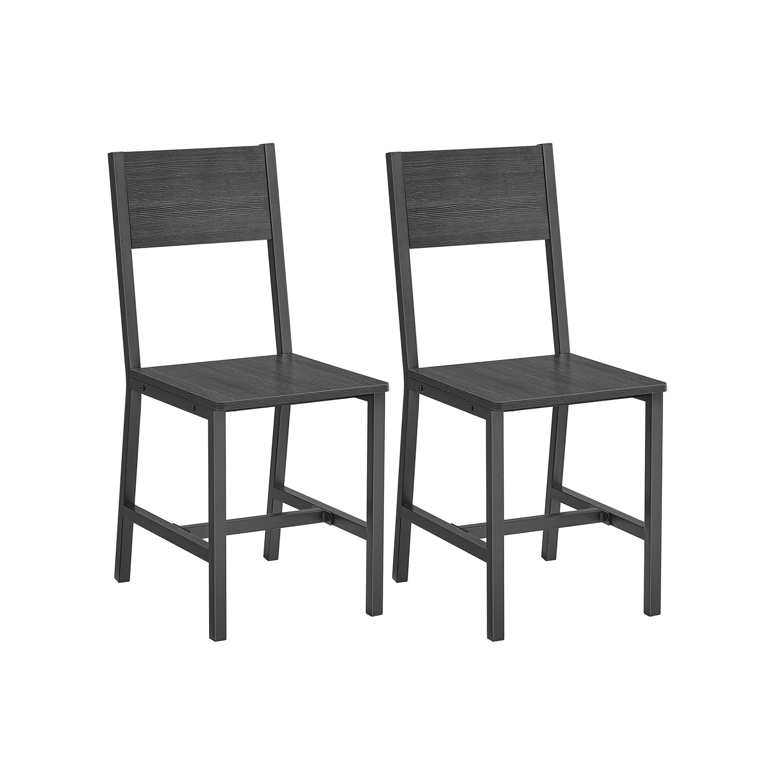 Eetkamerstoelen - Set van 2 - Keukenstoelen - Metalen frame - Grijs