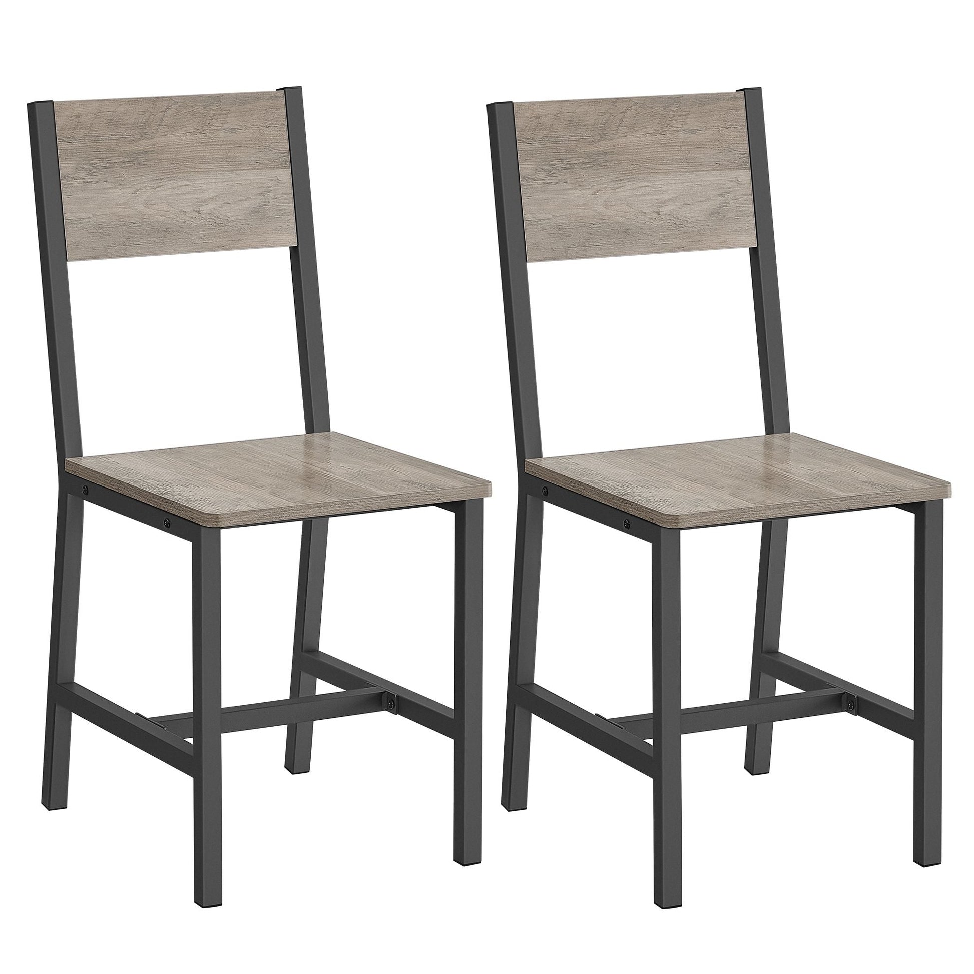 Eetkamerstoelen - Set van 2 - Keukenstoelen - Metalen frame - Grijs