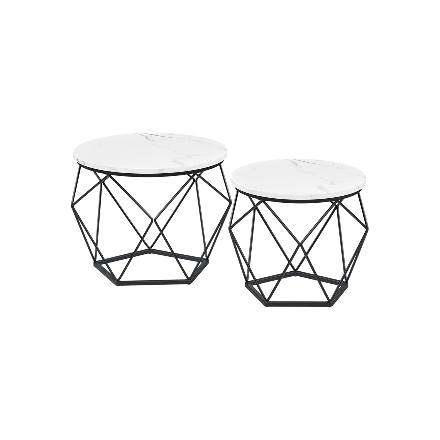 Salontafels - Set van 2 - Industrieel - Vintage bruin/zwart