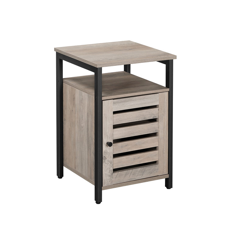 Nachtkastje - Bijzettafel met plank - 40 x 40 x 60 cm - Metaal - Industrieel ontwerp