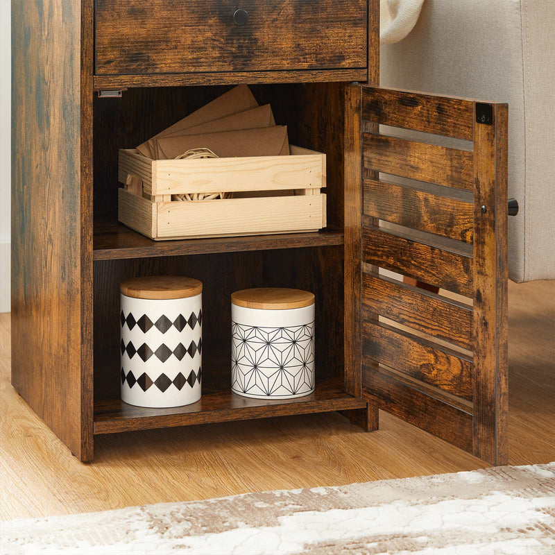 Nachtkastje – met lade – vintage bruin