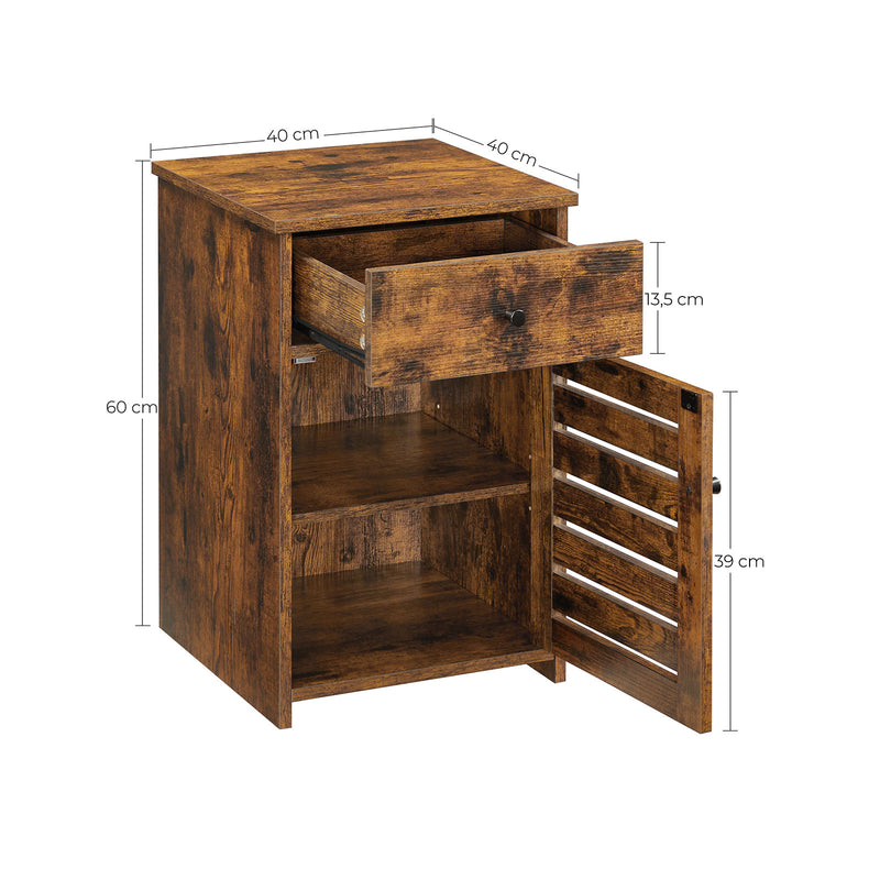 Nachtkastje – met lade – vintage bruin